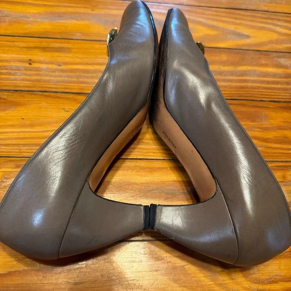 Salvatore Ferragamo Brass‎ Accent Heels Size 10
